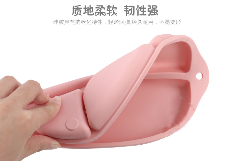 儿童餐盘,硅胶儿童餐具,一体式分隔餐盘
